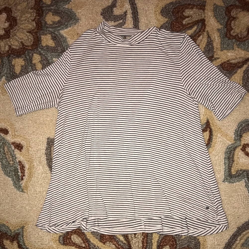 Striped American Eagle Tee with Back Cut-Out